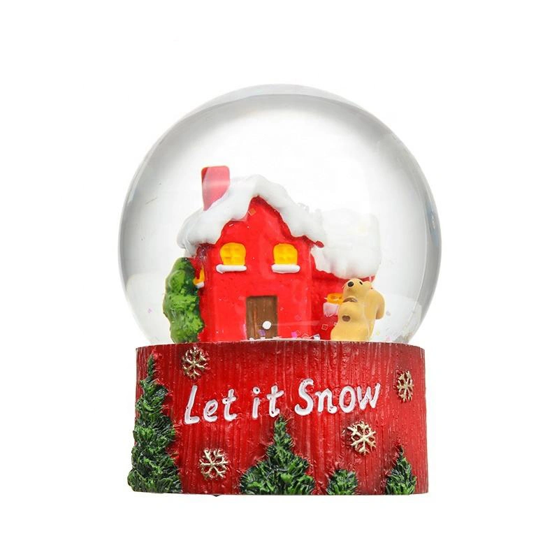 Bola decoración Polyresin Figurita Navidad nieve agua Globe