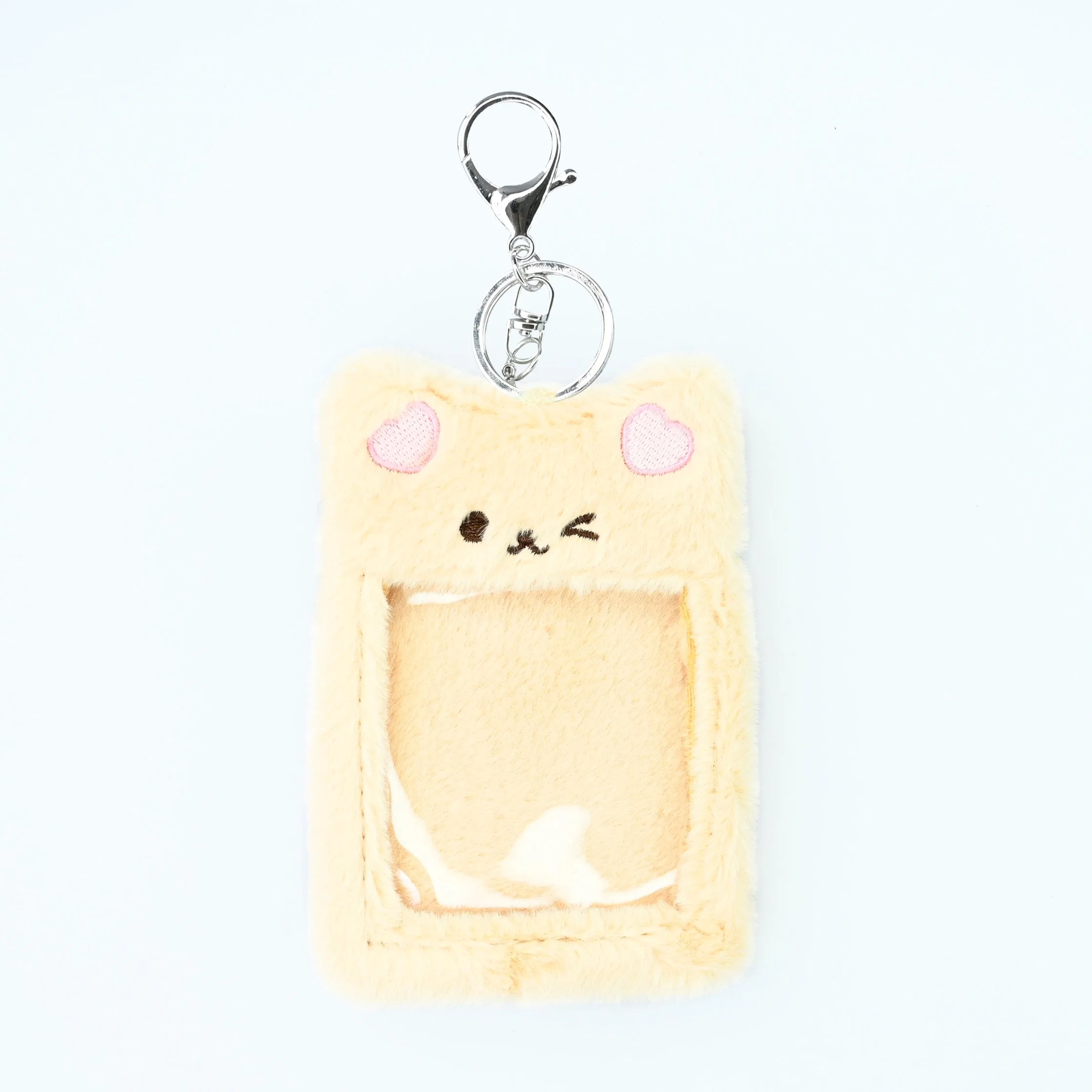 Fashion Soft Plush Fabric Card Holder Photo Transparent Case Cover Bag