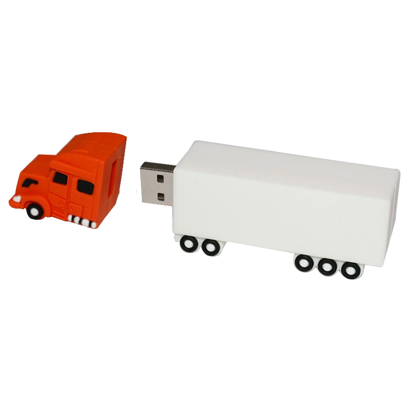 OEM Logo Cartoon Truck PVC USB Flash Drive Car Shape Pen Drive USB for Promotional Gift