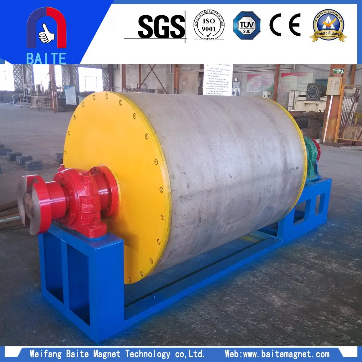 Permanent Magnetic Roller Separator, Drum Magnetic Pulley for Belt Conveyor