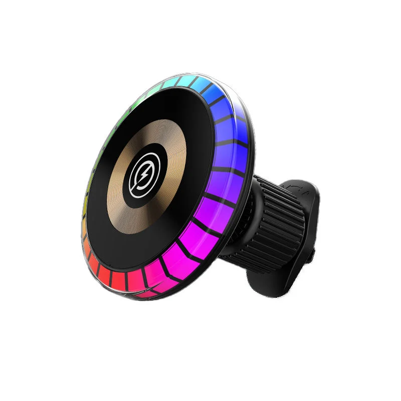 2023 New W02 Car 15W Wireless Charger with RGB Rhythm Light