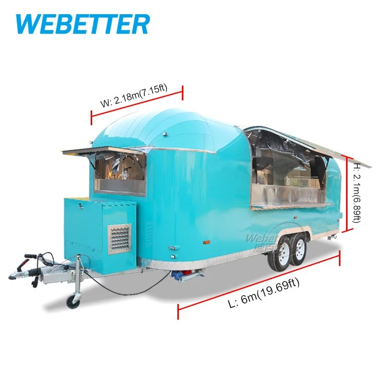 Weetter Airstream Foodtruck مخبز الآيس كريم شاحنة القهوة شاحنة تنقل الطعام عربات ومقطورات طعام