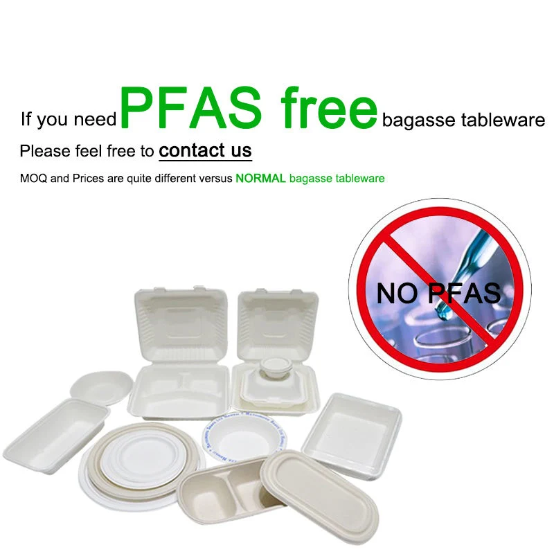 7.5"X10" plaque ovale PFA gratuit biodégradable compostable canne à sucre Bagasse Plaques à pulpe