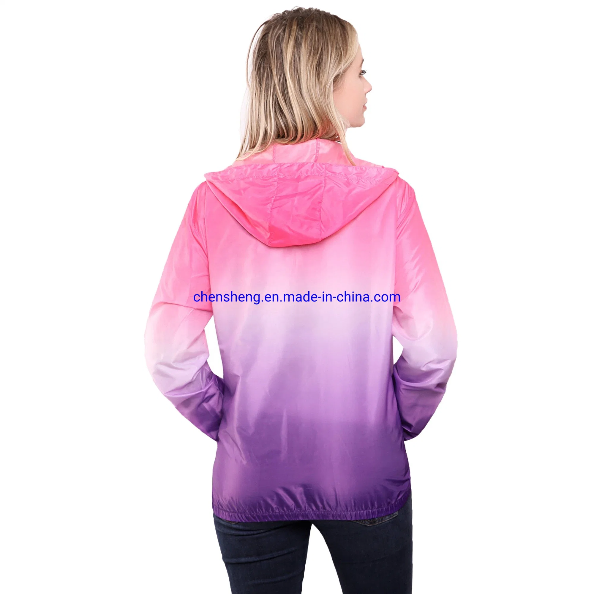 Anti-UV Quick-Dry exterior fina ropa de protección solar hombres encapuchados con degradado de color anorak chaquetas mujer