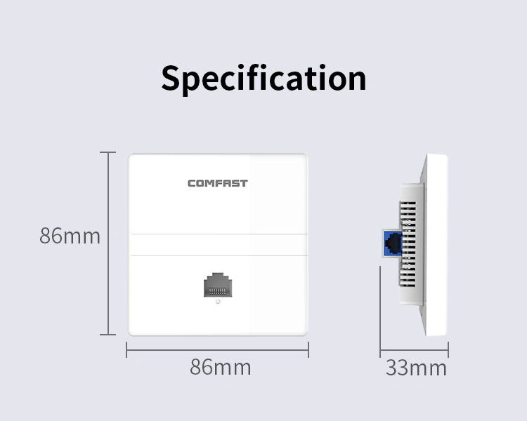 Inwall Ap Wireless Access Point WiFi Router Comfast 1200Mbps 2.4GHz 5.8GHz 48V Poe Wireless Ap WiFi Access Point