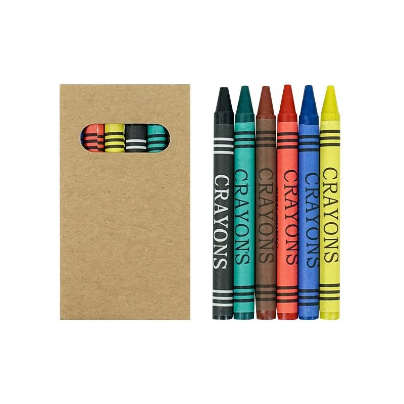 6 Colors Crayon Drawing Pen Multi Color Non-Toxic Custom Crayon School and Office Multi Color Crayon