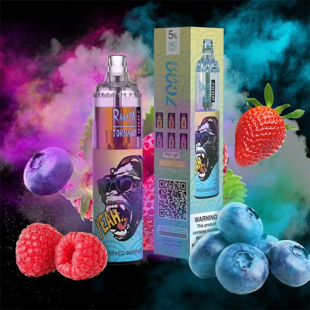 USA and European Hot Selling 14 Ml 0% 2% 3% 5% Randm Tornado 7000 Puffs Electronic Cigarette Wholesale Disposable Vape