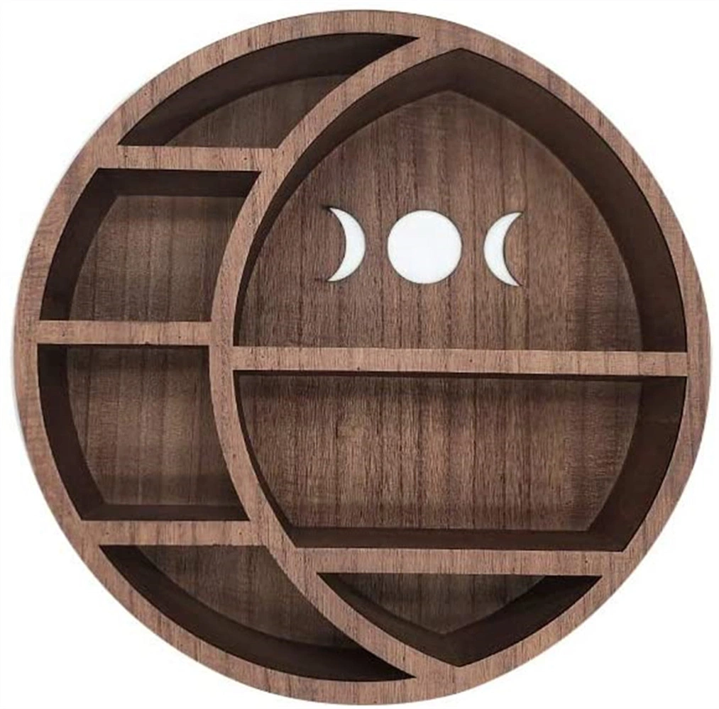 Moon Phase Wall Hanging Decor Wood Moon Shelf