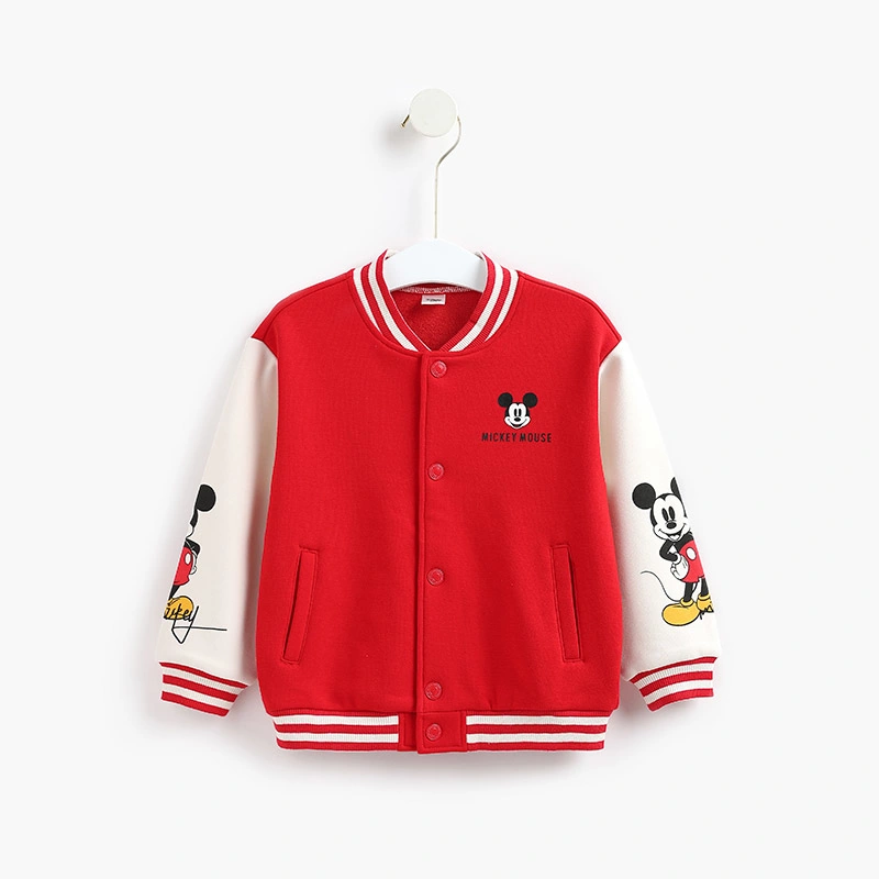 Ropa de niño Baseball Varsity Jacket Soft bordados 100% algodón chaqueta para niños