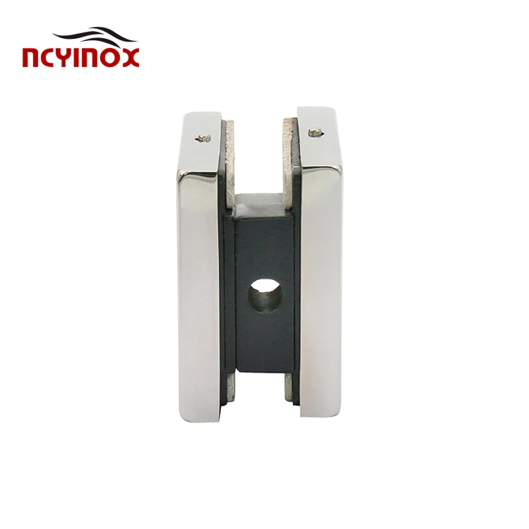 0 Degree Square Stainless Steel Fixed Glass Patch Fitting Door Clamp for 8-12mm Glass