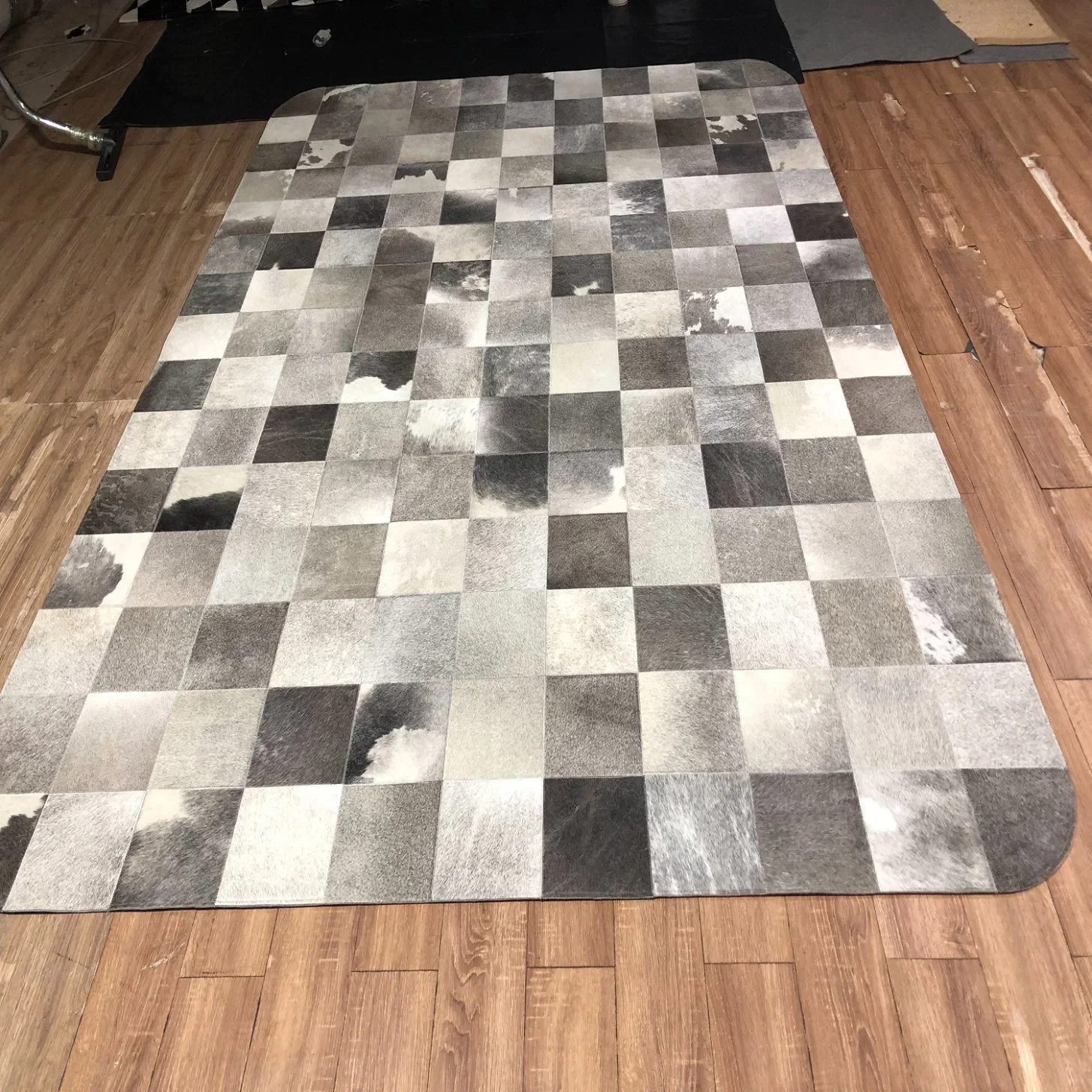 Cowhide Patch Rugs Decorative Genuine Leather Carpet