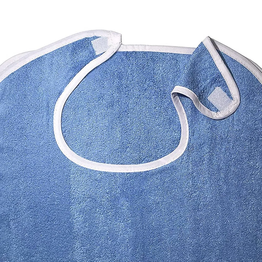 High quality/High cost performance Cotton Washable Waterproof Terry Adult Bibs for Elderly