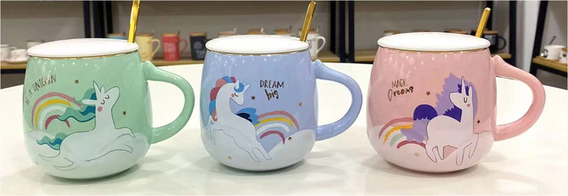 La fábrica al por mayor de San Valentín regalo del Día de la Copa de la pareja de dibujos animados de café de cerámica taza Mug