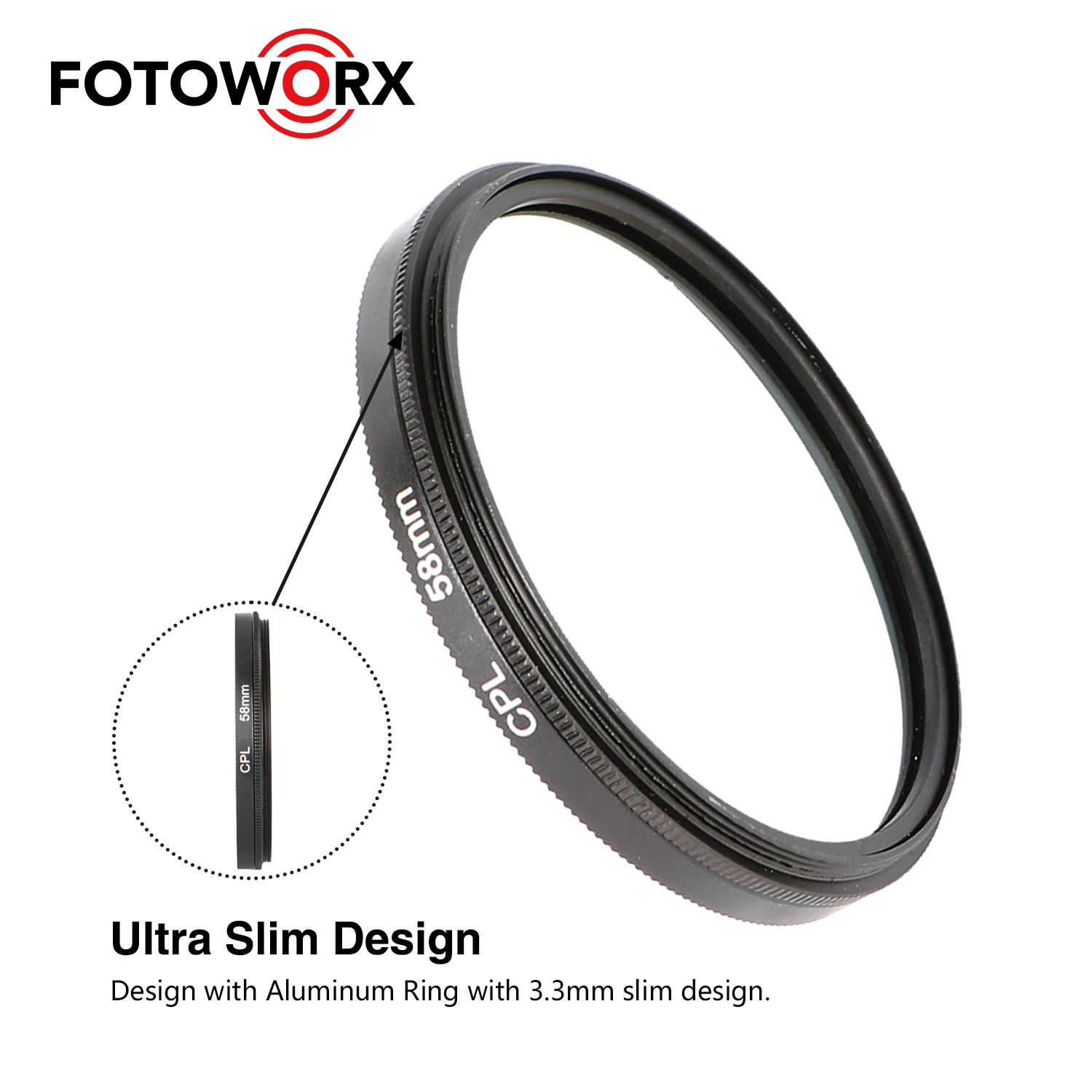 58mm Mc CPL Lens Filter Removes Reflections From Glass &amp; Water