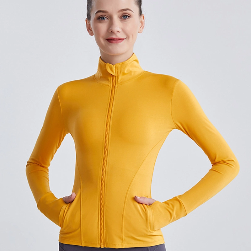 Vêtements pour femmes Active Wear Tops à manchon long l'exécution de la salle de gym Shirt Zipper vestes de sport