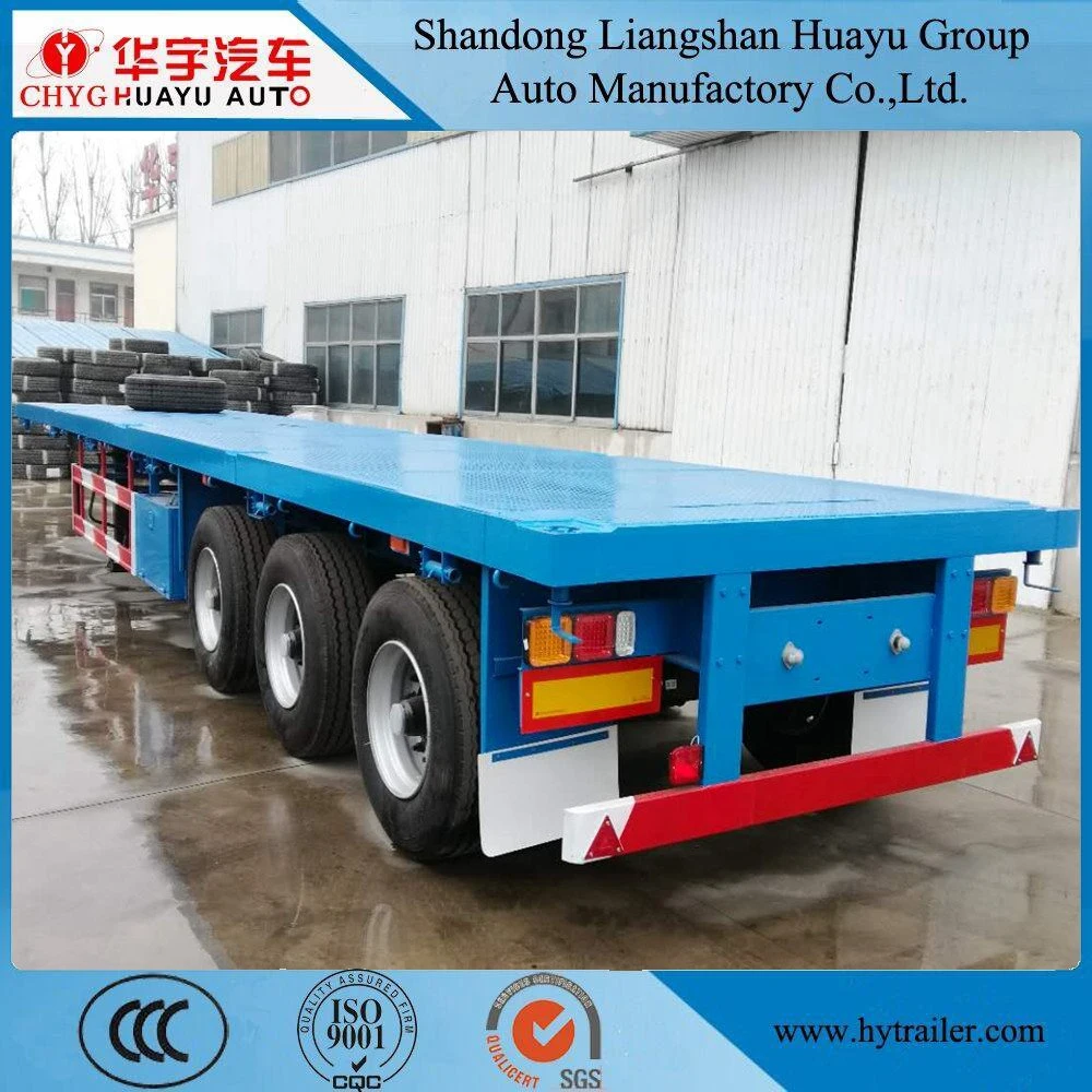 Huayu Truck Use 3axle Container/Cargo Transport Flatbed Truck Trailer