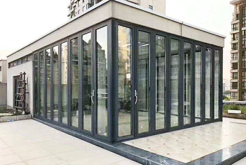 Wholesale/Supplier Price House Balcony Entrance Used French Aluminum Bi Folding Patio Tempered Glass Door Modern Design Aluminium Glass Panel Partition Fold Doors