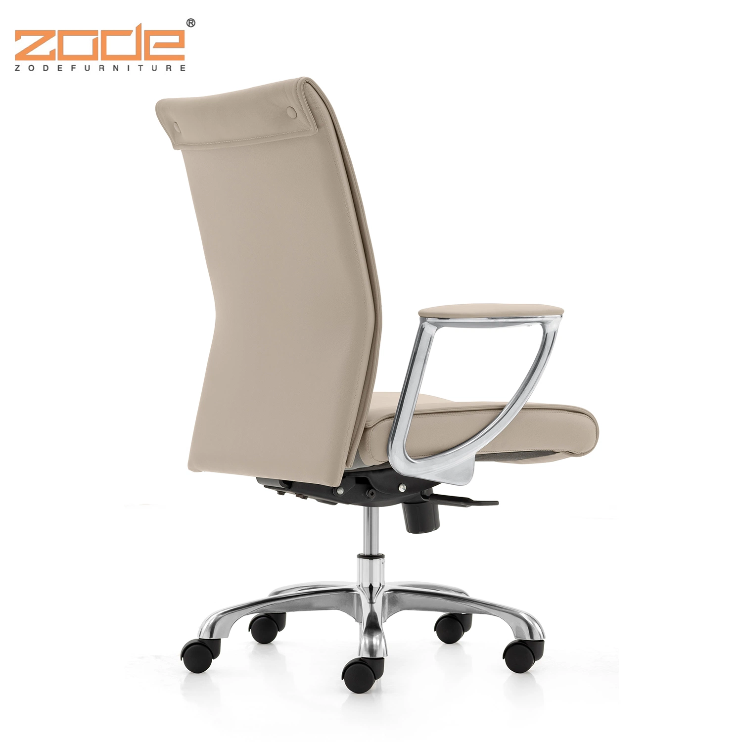 Zode Modern Home/Living Room/Office Furniture Metal Stainless Steel Tubular Frame Leather Working Armrest Visitor Office Chair