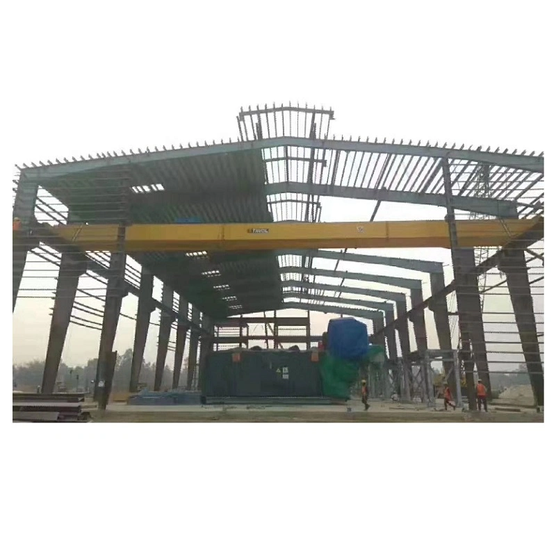 Large Span High Rise Prefabricated Industrial Workshop Building with Crane