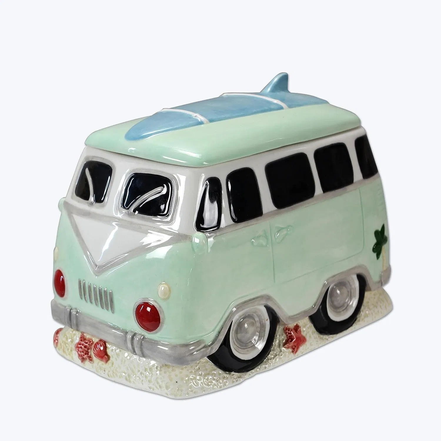 Special Glazed Automobile Car Shaped Porcelain Camper Van Cookie Jar Containers