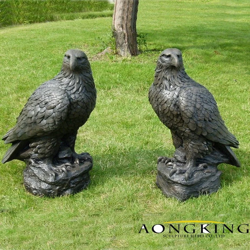 Ornamento De césped famoso juego de dos entrada Eagle estatuas de bronce para la venta