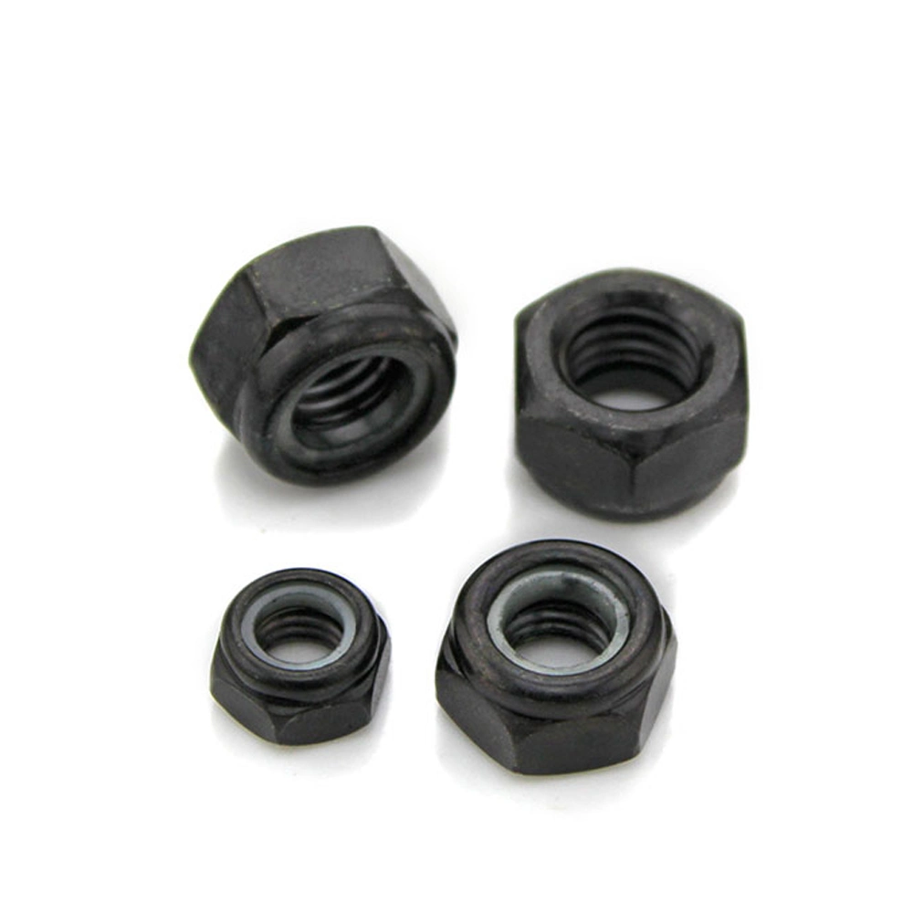 M16 DIN985 Black Self-Locking Hex Nut with White Nylon Blue Nylon DIN 982 All Metal Hex Nut Nylon Insert Lock Nut