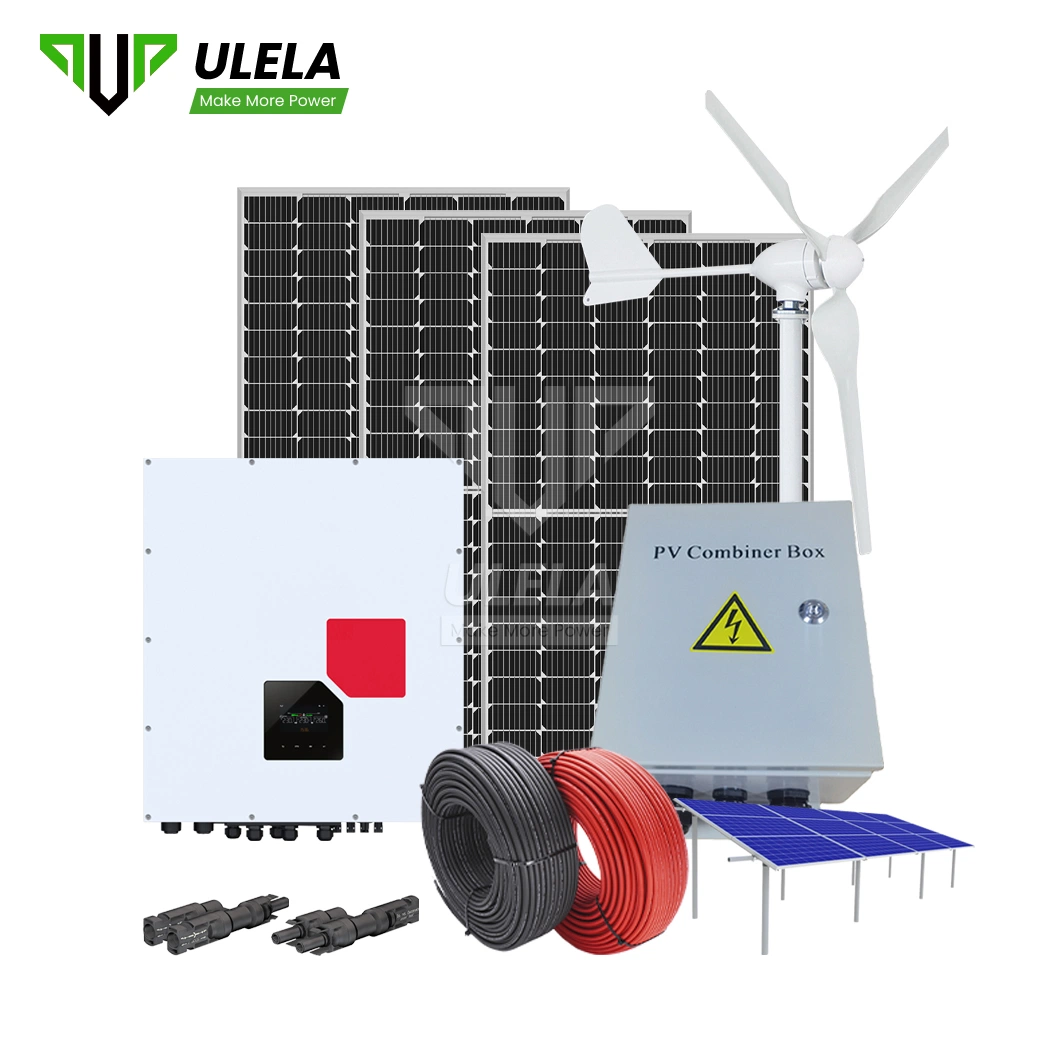 Ulela Solar Power System Full Set 1kw Herstellung Großhandel Single Phase 8kw auf dem Netz Sonnensystem China kombiniert Wind und Solarenergieanlage