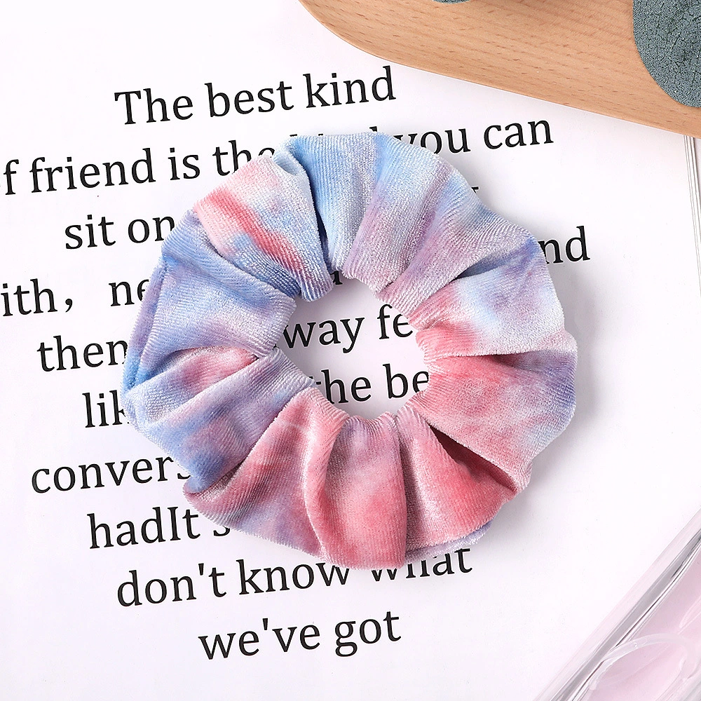 Wholesale/Supplier Gradient Multicolor Soft Pleuche Elastic Hair Scrunchies for Women Daily Use