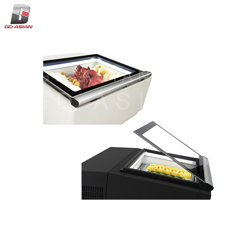 Countertop Ice Cream Front Open Display Desktop Showcase in White Color