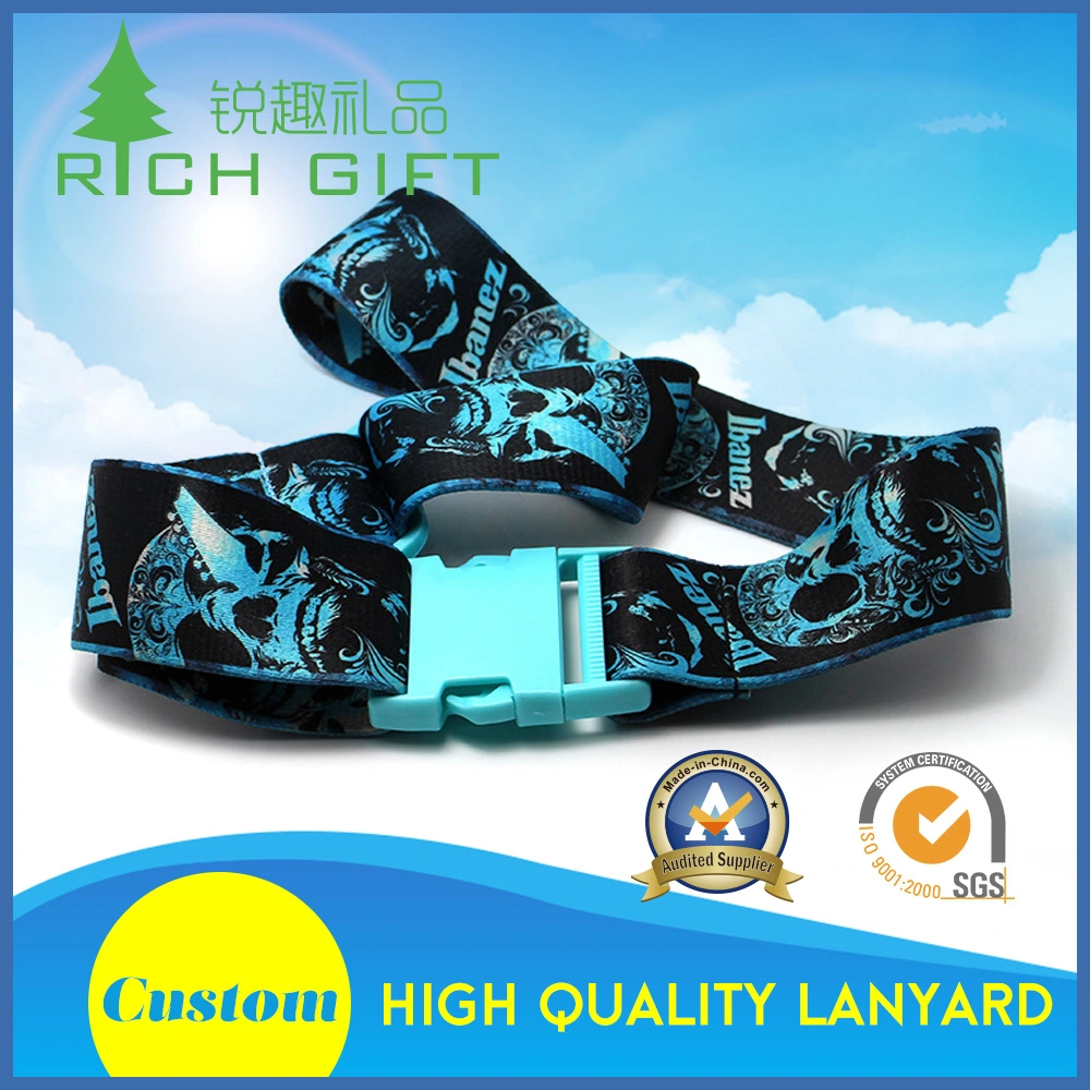 Custom High quality/High cost performance  Fashion Style Strong and Hardwearing Luggage Strap Belt with Heat Transfer Printing for Promotional Gift