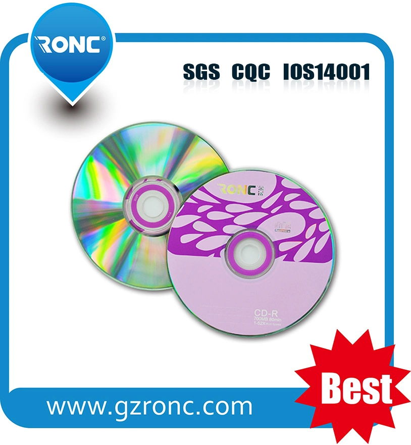 18 Years Disc Factory Wholesale/Supplier Blank CD-R 1-52X/700MB/80min with Shiny Silver