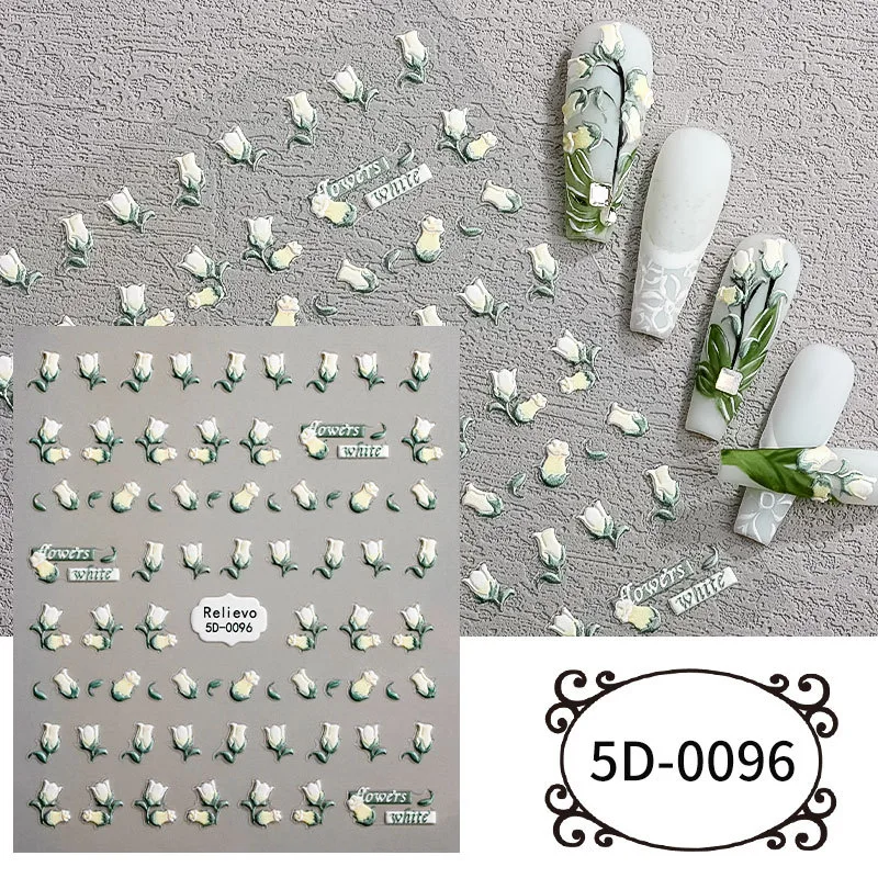 Nail Stickers 5D Nail Art Stickers Flower Supplies