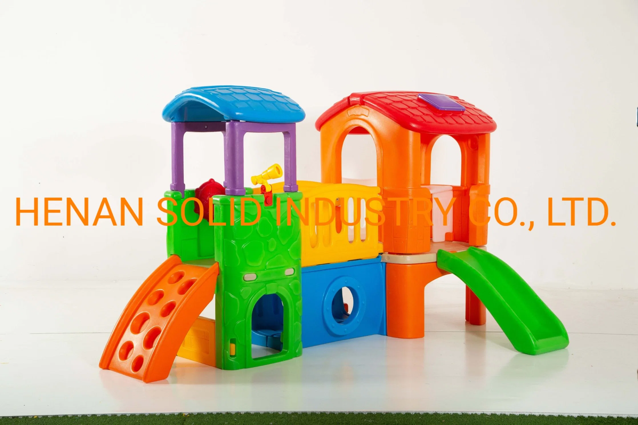 Multifunctional Various Color Plastic Children Kids Indoor Garden Slide with Swing