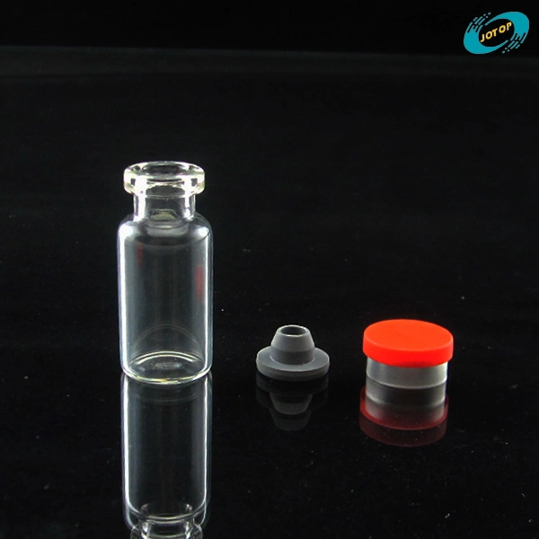 2r 2ml Tubular Injection Clear Glass Vial with Rubber Stopper and Aluminum-Plastic Cap