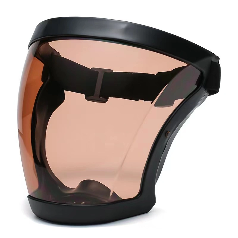 Masque facial transparent en plastique avec protection anti-buée pour adultes.