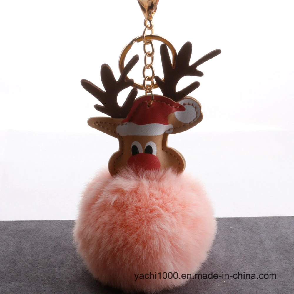 Superior Quality Safety Plush Stuffed Christas Deer Key Chain