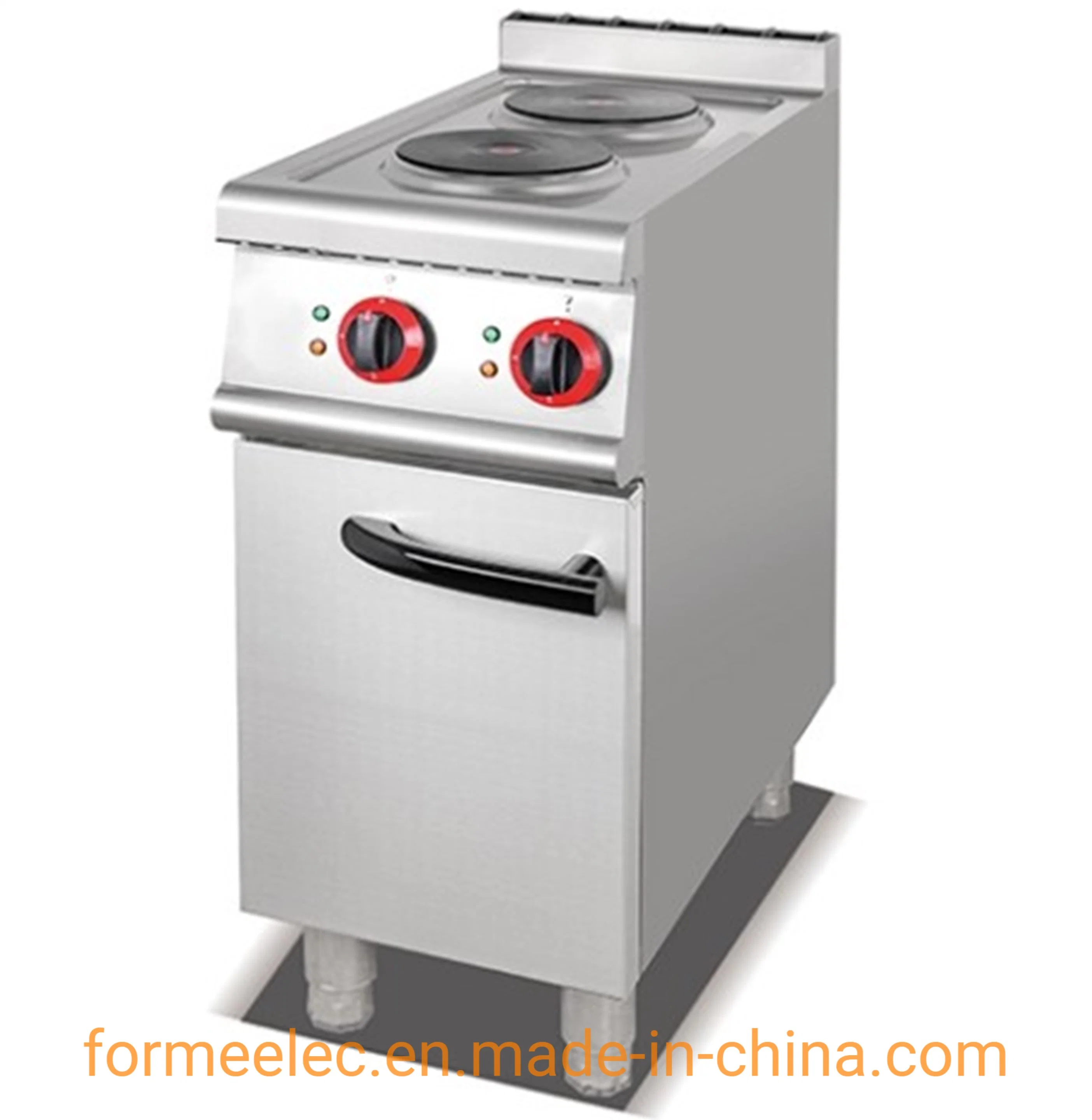 Western Kitchen Equipment Combination Oven Electric Range with 2-Hot Plate & Cabinet