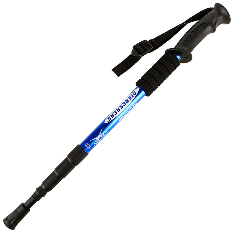 Portable Telescopic Four-Section Aluminum Alloy Trekking Pole for Hiking Walking