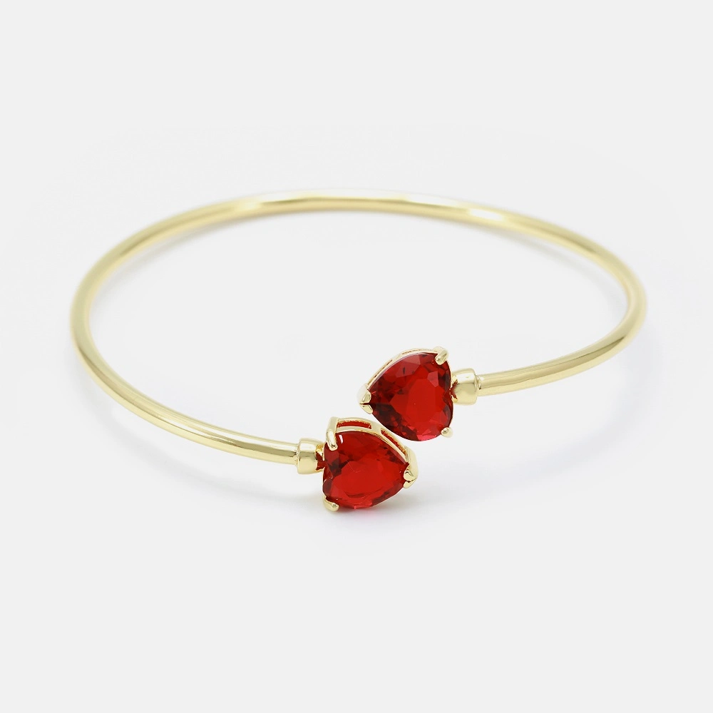 Gema Roja moda Bangle Bracelet la mujer, Moda, chapado en oro 18K Pulseras Brazalete rojo de zirconia