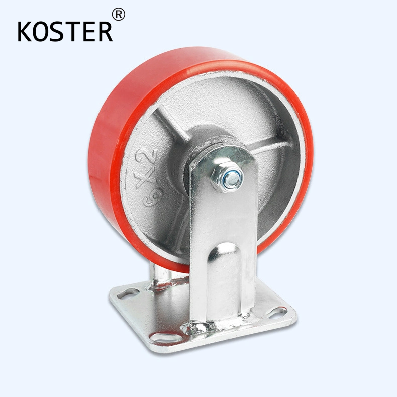 4-10 Inch Red PU Steel Core Heavy Duty Caster