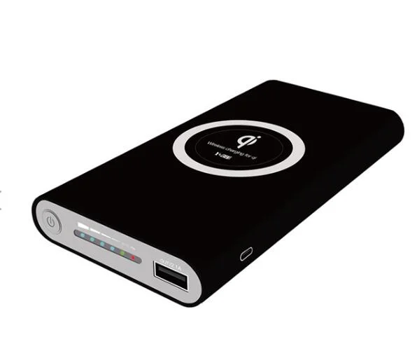 Portátil cargador inalámbrico Qi Banco de potencia para el iPhone para Samsung para todo el Qi habilitado Decices 10000mAh