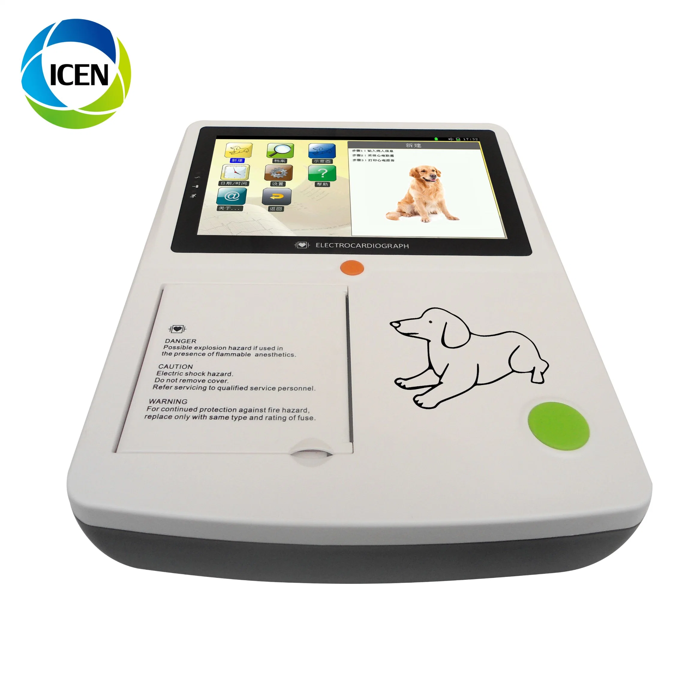 in-Ca3 Electrocardiografo Monitor 12 Lead Device Veterinary Portable ECG Machine