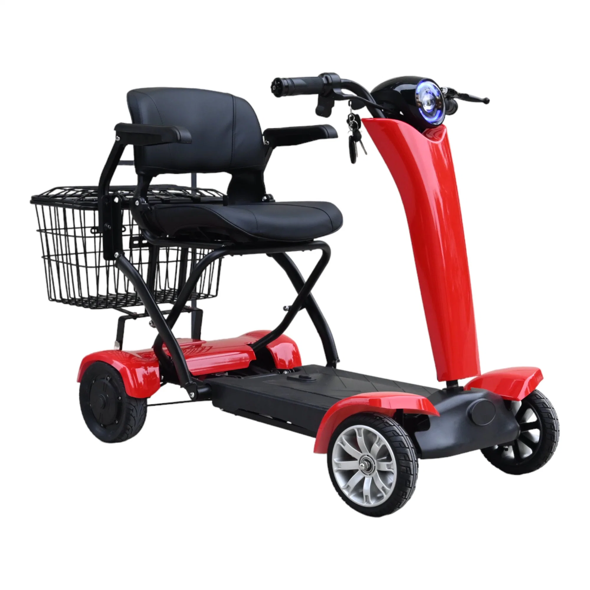 Folding Quadricycle Lightweight Handicapped Automatic Folding Electric Elderly Mobility Scooter