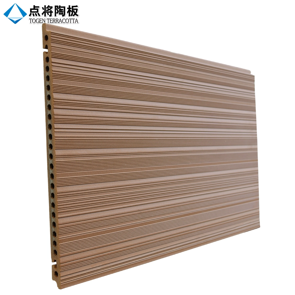 Decorative 3D Inkjet Printing Wood Grain Terracotta Panel for Rainscreen Cladding