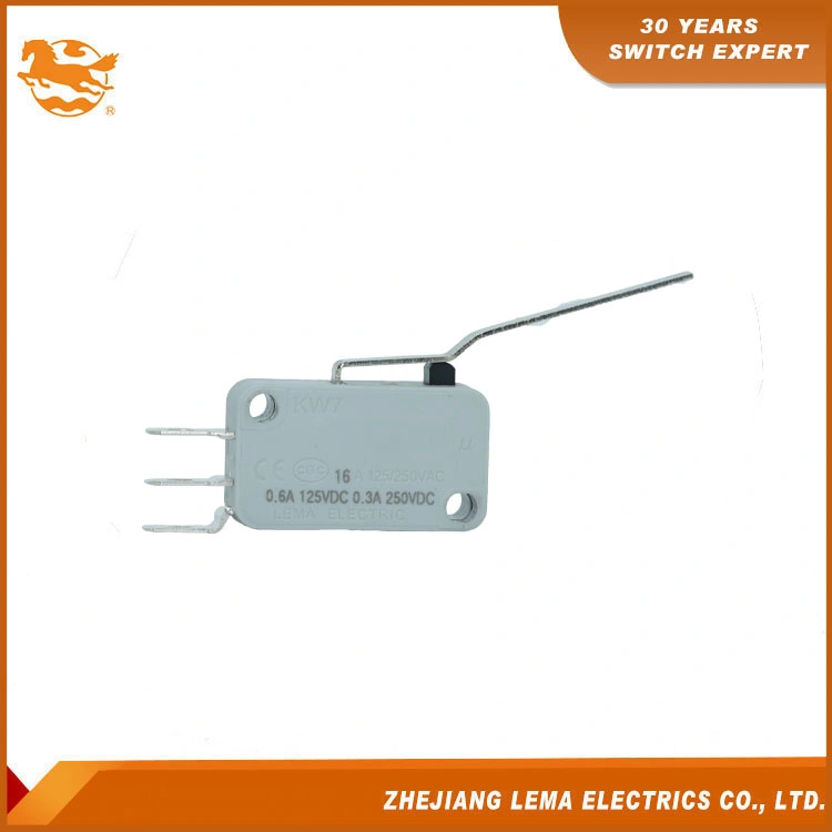 Extra-Long Bent Arm Side Common Terminal Grey Micro Switch Kw7-94D Automation Equipment with CQC and CE