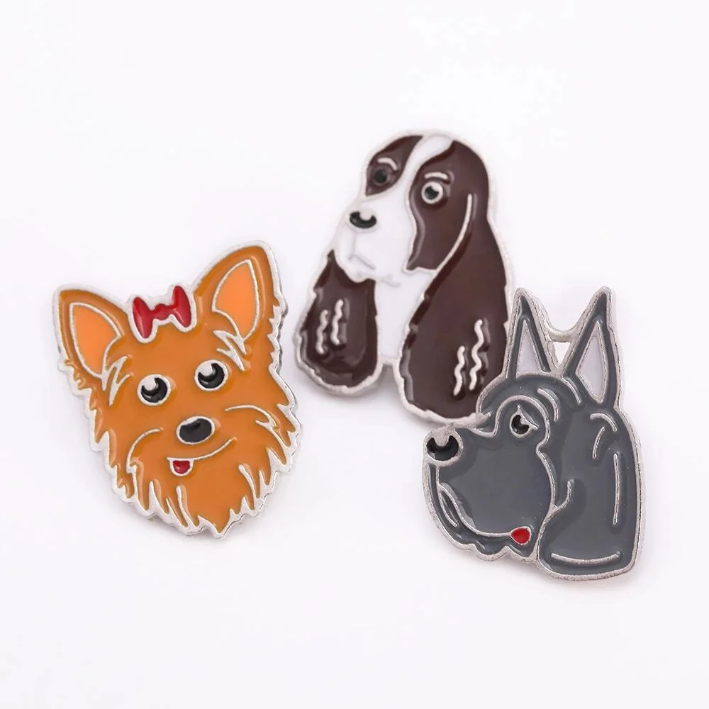 Funny Dogs Enamel Pins Brooch Clothes Metal Alloy Animal Pet Dog Styles Pins