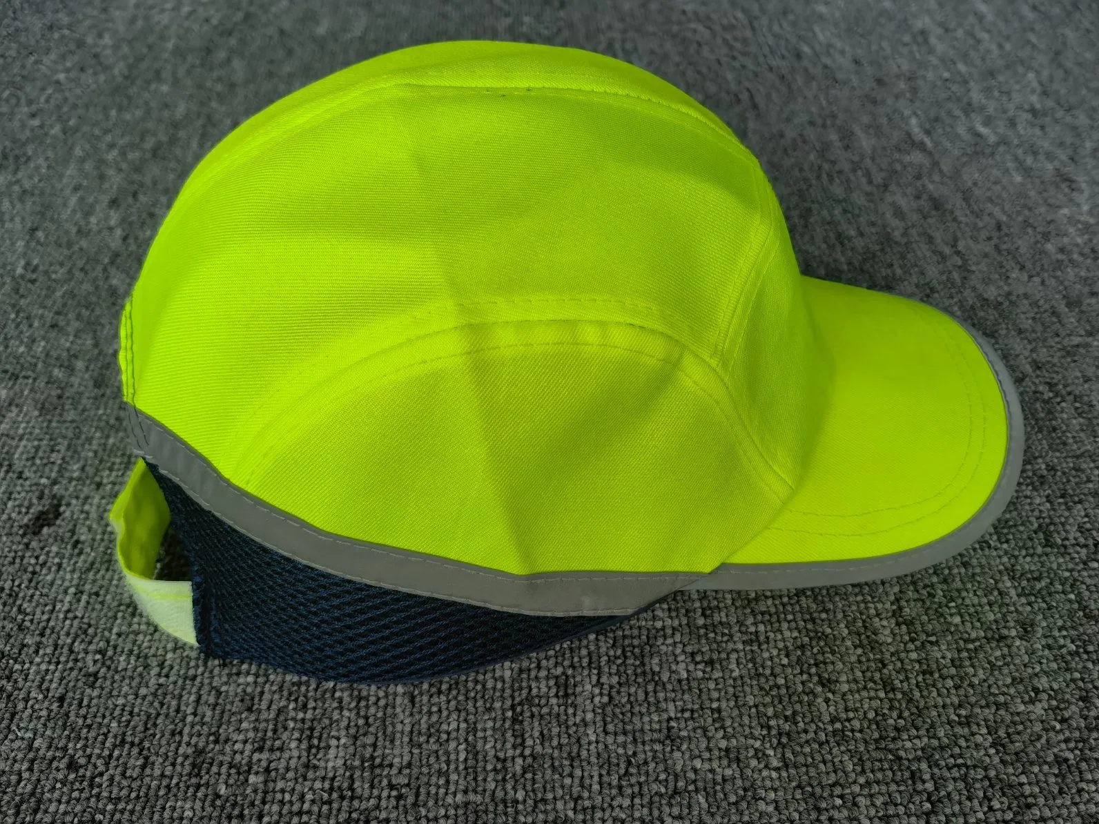 Safetree CE En812 High Vis amarillo fluorescente de poliéster reflectante Outshell Bump ABS armazón interior de plástico duro casco protector de seguridad