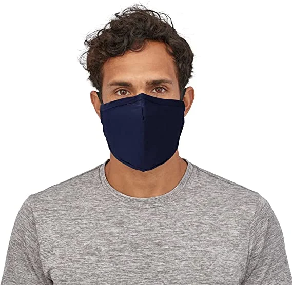 Máscara de la cara de seda con bolsillo del filtro, Reusable 100% Mulberry Silk Silver Navy Mask