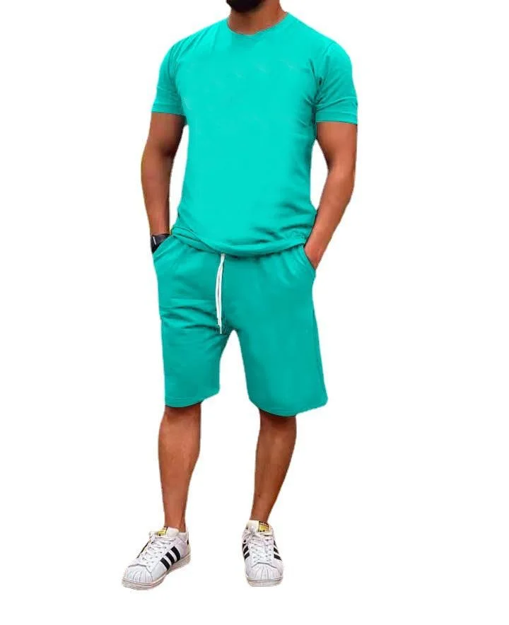 Pantalón corto personalizado Deportes Camiseta Traje Moda Casual S para hombre Juego de dos piezas