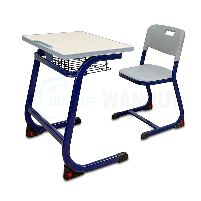 Education Supplier Wooden Adjustable Single Classroom Student Desk Chair School Furniture